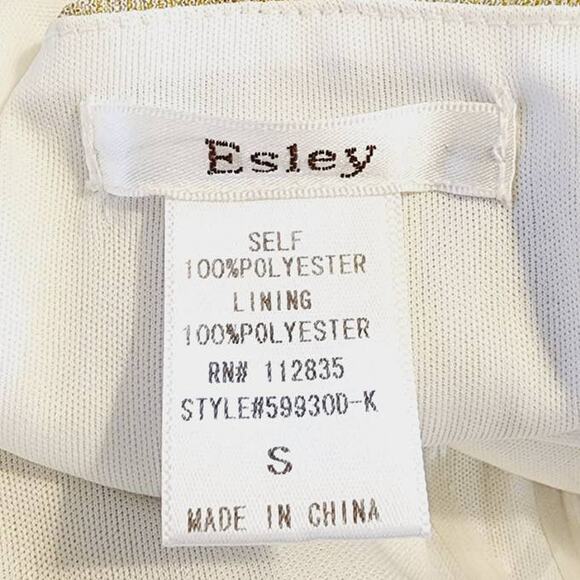 Esley Metallic Gold Champagne Racerback Dress Size Small - Picture 4 of 5